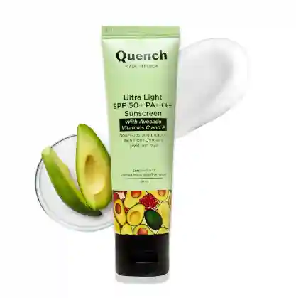  Quench Vitamin E Ultra Light SPF 50+ PA++++ Sunscreen for Glowing Skin | Non-Greasy and Non-Sticky